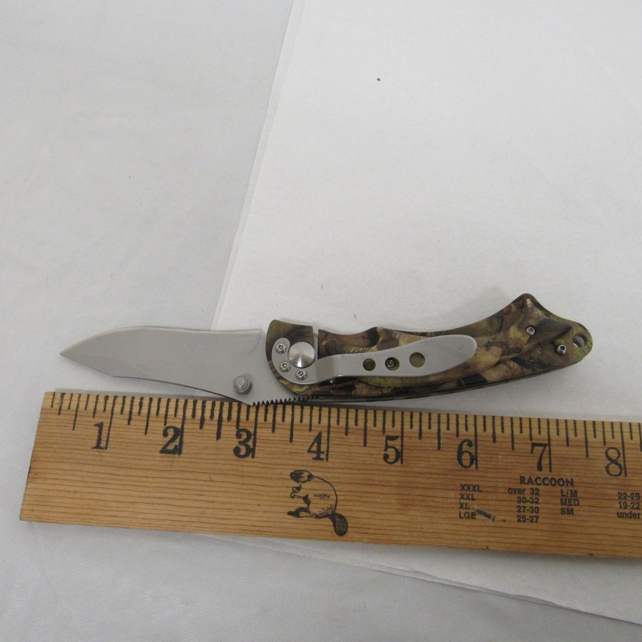 Used Appalachian Trail 3-inch Stainless Steel Camo Folding Pocket Knife.