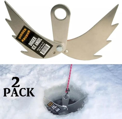 Digger Anchor Ice Angels - Portable Fish House Shanty Anchor Tie Down 2 Pack