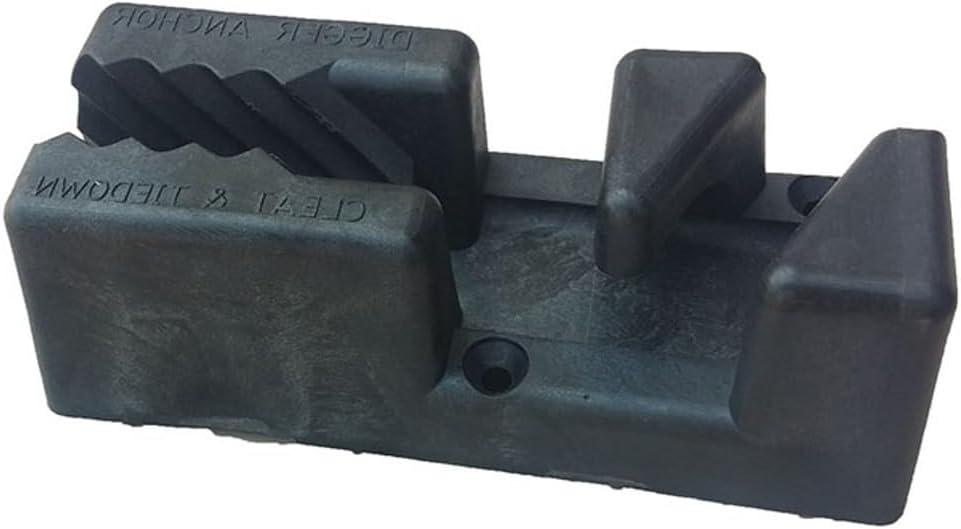 Boat Cleat - Anchoring Docking - Digger Anchor Adjustable Rope Tie off  - Black