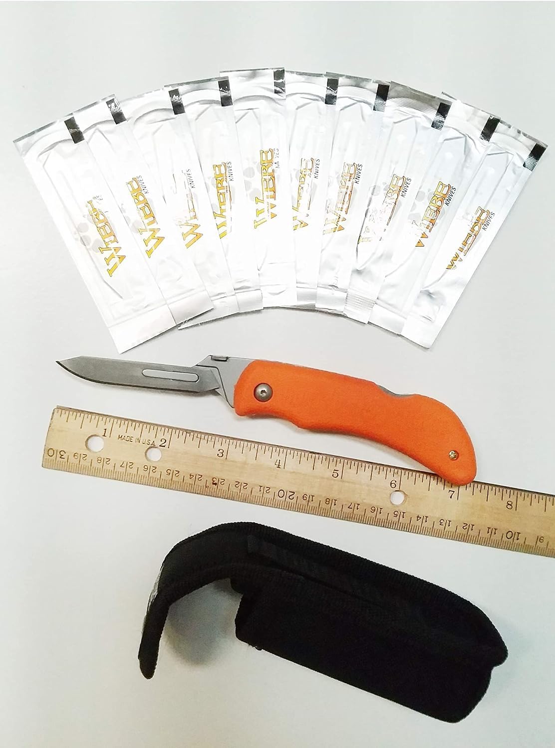Hunter's Choice Replaceable Blade Folding Knife with 10 Wiebe Wicked Sharp Blades
