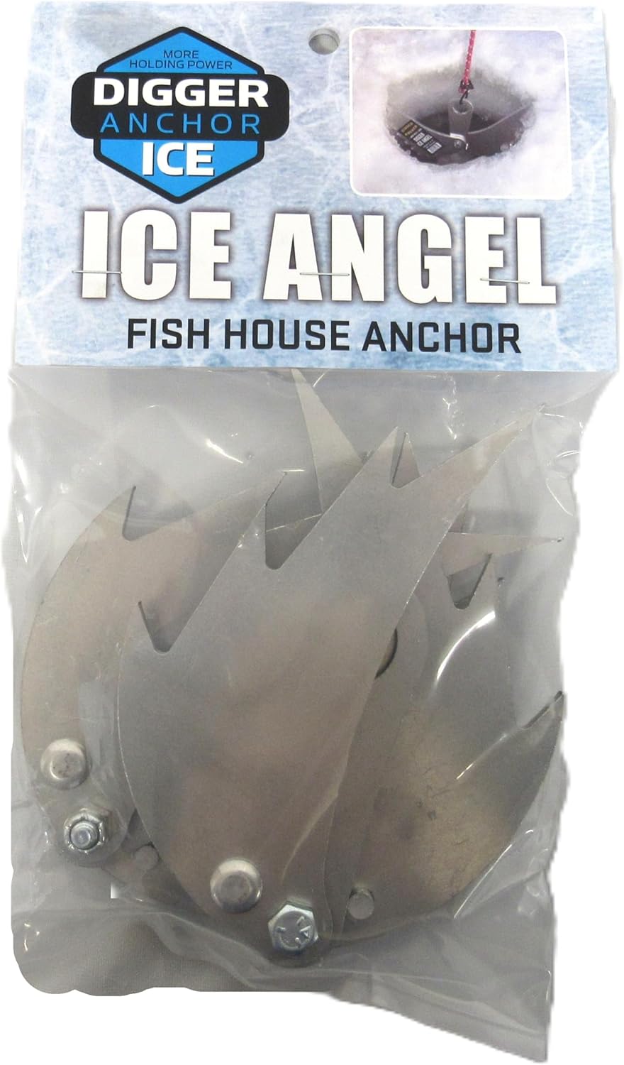 Digger Anchor Ice Angels - Portable Fish House Shanty Anchor Tie Down 2 Pack