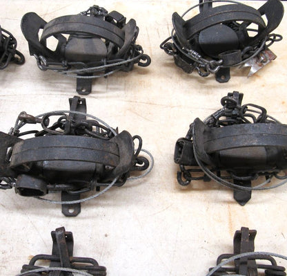 12 Used Blake and Lamb 1 - 1/2 Coilspring Traps With Anchors - Great Mink Trap
