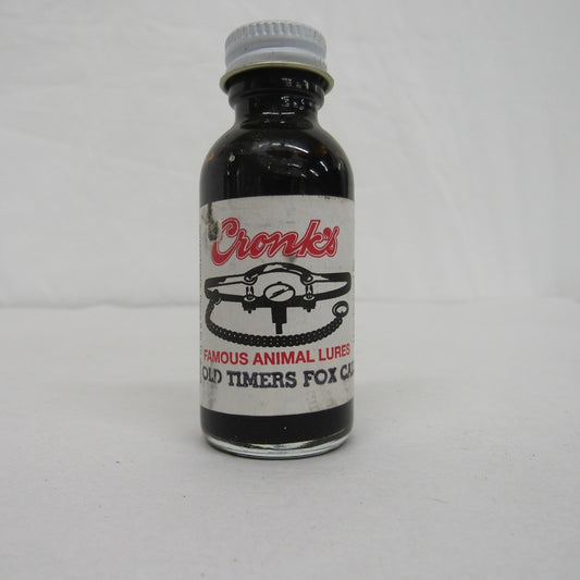 Cronk's Famous Animal Lures Old Timers Fox Call 1 oz Glass Bottle