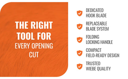 Wiebe Folding Gut Hook Zipper Knife with Reversible Blade