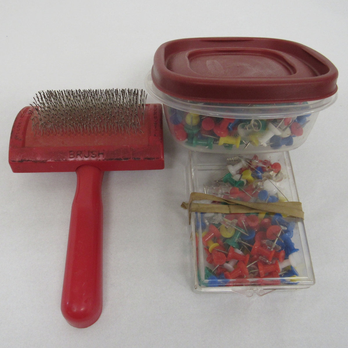Lot of Push Pins and a Fur Brush made in West Germany