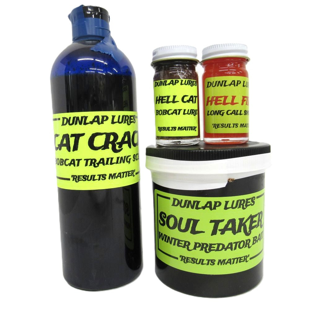 Bobcat Trapping Bait Lure and Trailing Scent Bundle Dunlap Lures K-1