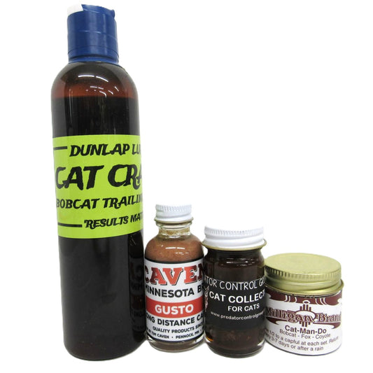 Bobcat Live Trap Lure and Trailing Scent Bundle Trapping Supplies K-5