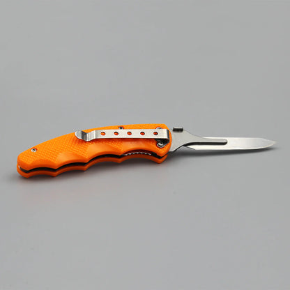 Wiebe Monarch Skinning Knife Wicked Sharp Folding Scalpel Blade 3 Extra Blades