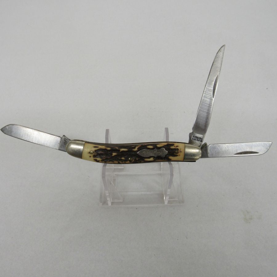 Used Vintage Schrade Uncle Henry Premium Stockman folding pocketknife (Model 897UH).