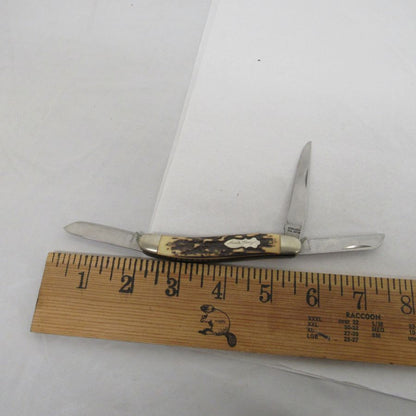 Used Vintage Schrade Uncle Henry Premium Stockman folding pocketknife (Model 897UH).