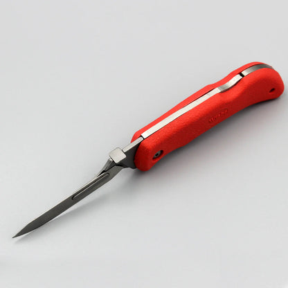 Wiebe Red Fox Skinning Folding  Knife With 24 Extra Blades