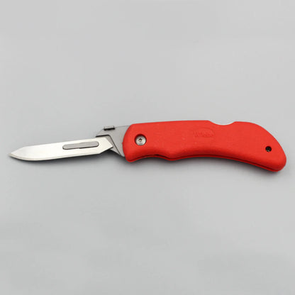 Wiebe Red Fox Skinning Folding  Knife With 24 Extra Blades