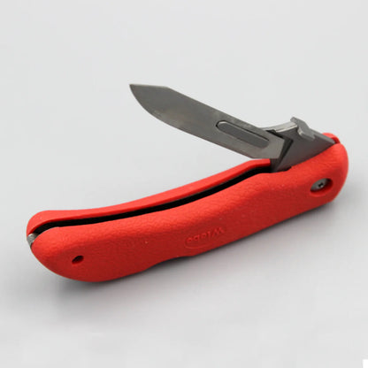 Wiebe Red Fox Skinning Folding  Knife With 24 Extra Blades