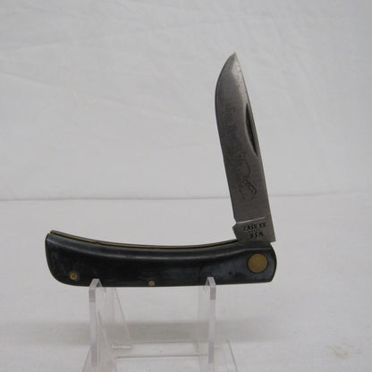 Used W.R. Case & Sons Cutlery Co. Sod Buster Jr. (Pattern 2137) with a smooth black synthetic handle.