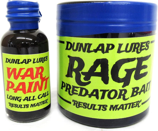 Predator Bait and Lure Bundle Rage 8oz and War Paint 1oz Dunlap Lures