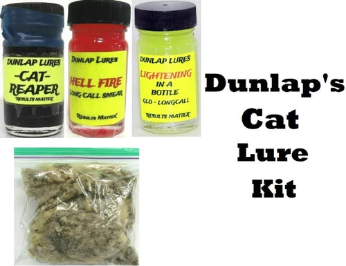 Dunlap Lures Bobcat Lure Kit 3 Piece 1 Ounce Jars K-35