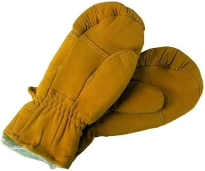 Men's Deerskin Suede Leather Insulated Mitts with Removeable Liner Choose Size