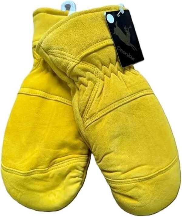 Men's Deerskin Suede Leather Insulated Mitts with Removeable Liner Choose Size