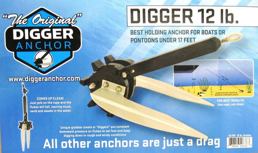 Original Digger Anchor 12 Pound Fresh Water Anchor With Release