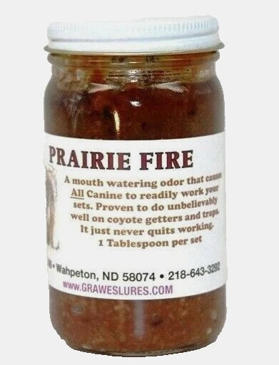 Prairie Fire  Grawe's Baits 8 Ounce Jar Canine Bait