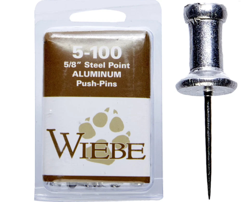Wiebe Aluminum Push Pins 5/8" Heavy Duty 100 Count