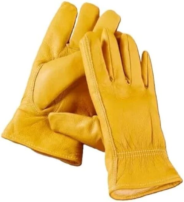 Men's Deerskin Full Grain Leather Insulated Fleece Lined Gloves Size Large - XL