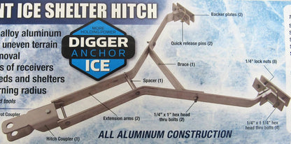 Genuine Digger Anchor Universal Front Hitch for Snowmobile, ATV Ice Sleds